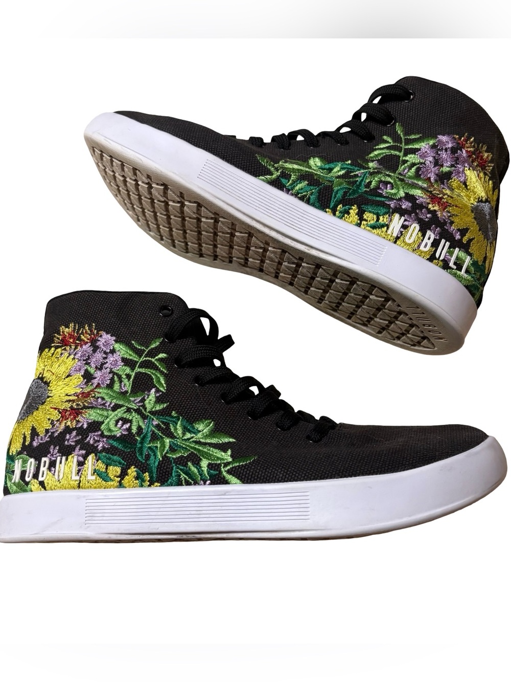 No Bull CrossFit high top floral embroidered sneakers